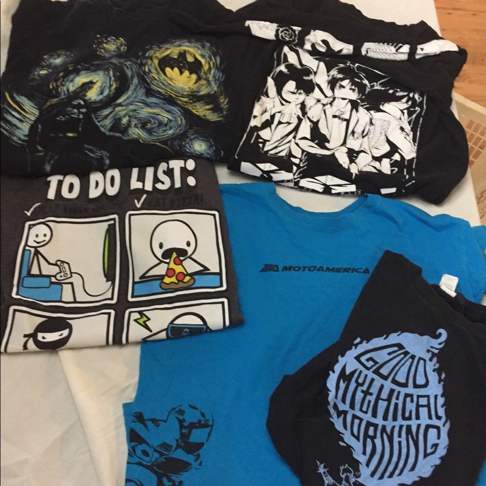 Boys xl men’s small shirt lot attack on Titan etc